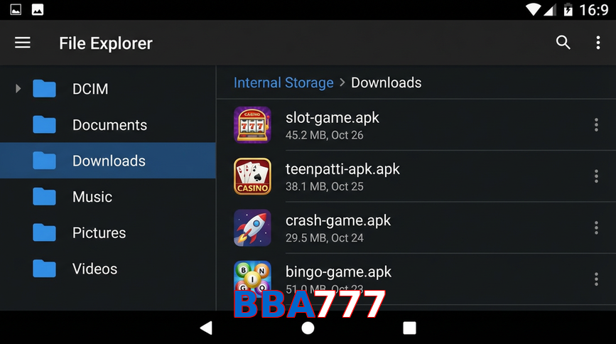 Main screen of BBA777 gameapk page for PK players